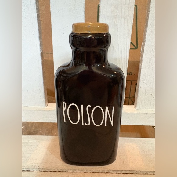 Rae Dunn Black Ceramic Poison Bottle - Picture 1 of 2